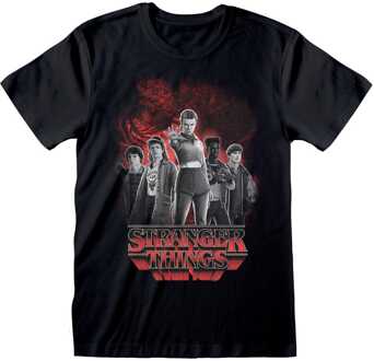 Stranger Things T-Shirt Group with Vecna behind Balck and White Size S