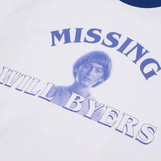 Stranger Things Will Byers' Search Party Unisex Ringer T-Shirt - White / Blue - S Wit
