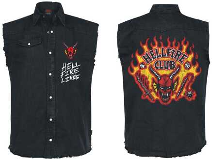 Stranger Things Work Shirt Hellfire Distressed Size M