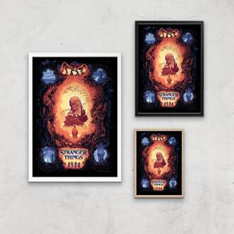Stranger Things x Alex Hovey Vecna Illustration Giclee Art Print - A2 - White Frame Meerdere kleuren