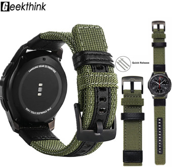 strap For Samsung Galaxy watch 3 46mm band gear s3 Frontier Classic nylon 22mm 20mm WatchWoven Nylon Band for 20mm 22mm Wrist