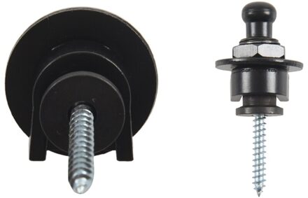Strap Lock Straplocks Ronde Hoofd Voor Elektrische Gitaar Bass Black & Stereo Uitgang 1/4 Inch 6.35Mm Jacks Socket