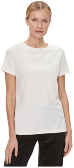 Strass Briana Logo T-shirt Guess , White , Dames - M,S