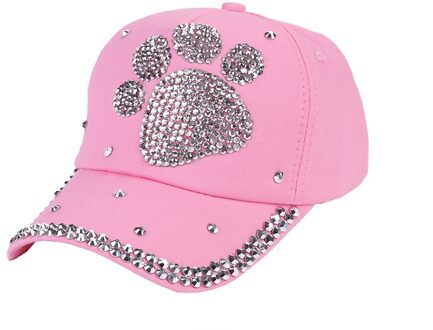 Strass Outdoor Print Hoed Voor Baby Mode Verstelbare Hoeden Zon Unisex Hoed Kids Cap Zomer Kovboyskaya Shlyapa Roze