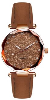 Strass Rose Gouden Horloge Vrouwelijke Riem Dames Horloges Vrouwen Quartz Horloges Mode Reloj De Moda Para Mujer Bruin