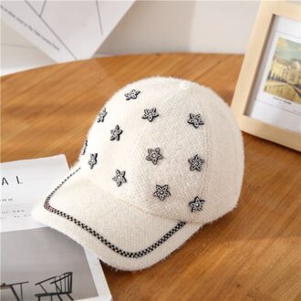 Strass ster baseball hoed herfst winter baseball hoed mode straat baseball hoed beige