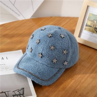 Strass ster baseball hoed herfst winter baseball hoed mode straat baseball hoed marine