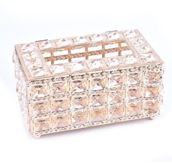 Strass Tissue Doos Papier Rack Kantoor Tafel Accessoires Facial Case Houder Servet Lade Voor Thuis Hotel Auto Goud