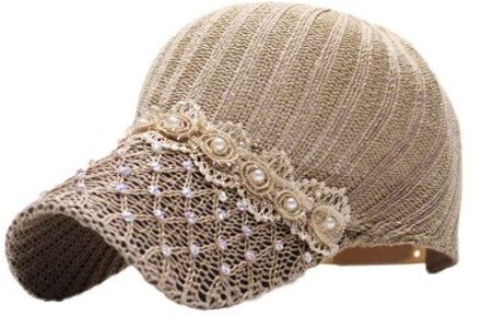 Strass Vrouwen Cap Ademend Mesh Zomer Baseball Cap Bloemen Kant Snapback Vrouwelijke Hoed Gebogen Zonnehoed Casquette khaki