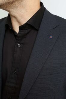 Strato Pied De Poule Kostuum Wol Navy Donkerblauw