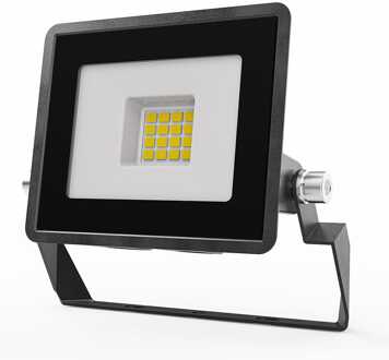 Stratos - LED Breedstraler 10 Watt 735 Lumen - 6500K Daglicht wit licht - IP65 waterdicht - 15cm Kabel - Schijnwerper Zwart
