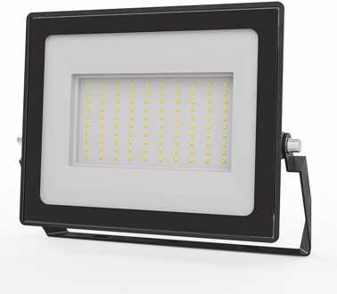 Stratos - LED Breedstraler 100 Watt 8700 Lumen - 6500K Daglicht wit licht - IP65 waterdicht - 15cm Kabel - Schijnwerper Zwart