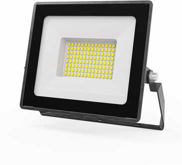 Stratos - LED Breedstraler 50 Watt 4270 Lumen - 4000K Neutraal wit licht - IP65 waterdicht - 15cm Kabel - Schijnwerper Zwart