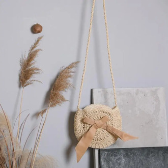 Straw Bag 2020 Woven Bags Handmade Straw Bag Small Round Rattan Bag Bohemian Hollow Summer Vacation Casual Beach Bags With Bow