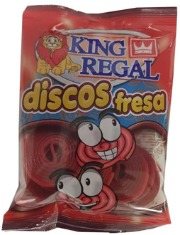Strawberry discs, sachet 100g, King Regal