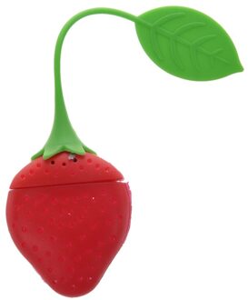 Strawberry Silicone Tea Zetgroep Zeef-Rood En Groen/Geschikt Voor Gebruik In Theepot, theekopje En Meer-Een Prachtige