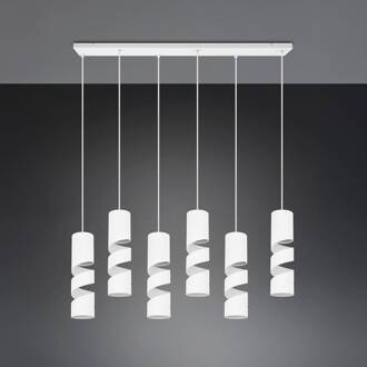 Stream hanglamp, wit Lengte 100 cm 6-lamps metaal GU10