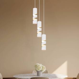 Stream hanglamp, wit, Ø 28 cm, 3-lamps, metaal, GU10