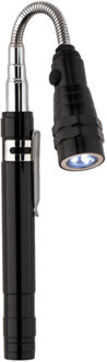 Strech uitschuifbare zaklamp torch Zwart - One size