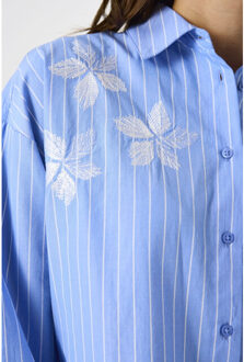 Streep blouse dessin Blauw - M