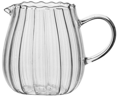 Streep Cafe Drinkware Melk Jug Glass Cup Warmte-Resistantn Glazen Beker Met Handvat Koffie Melk Thee Separator #2G #7 A1
