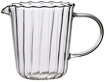 Streep Cafe Drinkware Melk Jug Glass Cup Warmte-Resistantn Glazen Beker Met Handvat Koffie Melk Thee Separator #2G #7