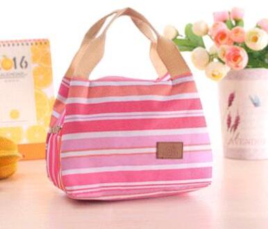 Streep Lunch Tas Thermische Geïsoleerde Lunch Box Tote Koeler Handtas Vrouwen Pouch Diner Container School Voedsel Opbergzakken Pouch 4