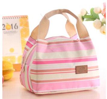 Streep Lunch Tas Thermische Geïsoleerde Lunch Box Tote Koeler Handtas Vrouwen Pouch Diner Container School Voedsel Opbergzakken Pouch 5