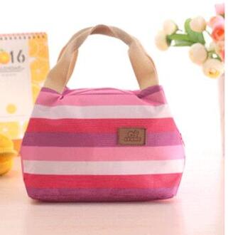 Streep Lunch Tas Thermische Geïsoleerde Lunch Box Tote Koeler Handtas Vrouwen Pouch Diner Container School Voedsel Opbergzakken Pouch 6