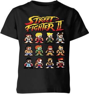 Street Fighter 2 Pixel Characters Kids' T-Shirt - Black - 110/116 (5-6 jaar) Zwart - S
