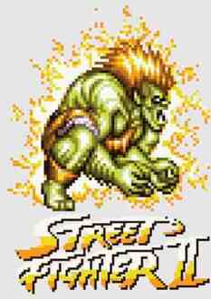 Street Fighter Blanka 16-bit Men's T-Shirt - Grey - 5XL Grijs