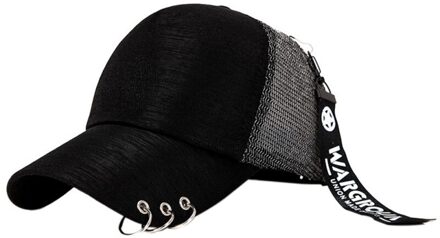 street lange golf cap golf hoed en ijzeren ring Koreaanse hoed 4 kleuren zwart-mesh