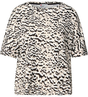 Street One a323903 soft printed batwing shirt Beige - 42