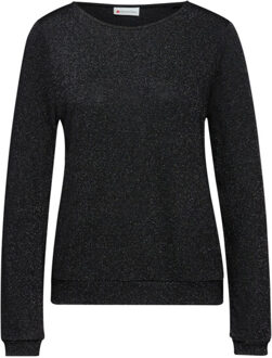 Street One a324291 fine shiny knit look shirt Zwart - 40