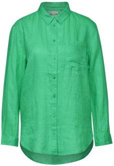 Street One a344475 ls solid casual shirtcollar Groen - 40