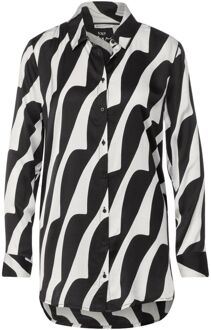 Street One Abstracte Print Lange Mouwen Blouse Zwart - EU 38 / UK 10