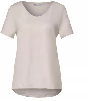 Street One Dames T-shirt Lente/Zomer Collectie Street One , Beige , Dames - 2Xl,S,Xs,2Xs