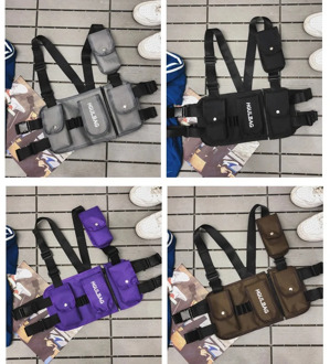 Street Style Hip-Hop Vest Bag Tide Male Chest Bag Vest Bag Personality Tooling Men Vest Bag