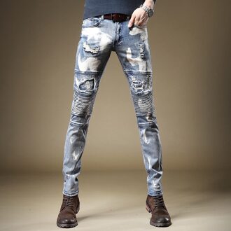 Streetwear Graffiti Schilderij Mannen Patchwork Ripped Jeans 29