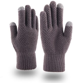 Streetwear Mannen Handschoenen Winter Vrouwen Volledige Vinger Wanten Verdikte Gebreide Warme Wollen Vrouwen Handschoenen Перчатки Grijs