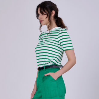 Strepen katoenen t-shirt Groen - XS
