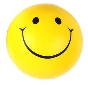 Stressbal Smile Emoticon - geel - D6 cm - lachende Smile Emoticon