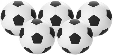 Stressbal voetbal - 5x - 6 cm - knijpbal - verbeter de focus