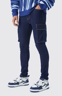 Stretch Cargo Skinny Jeans, Indigo - 34R