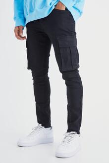 Stretch Cargo Skinny Jeans, True Black - 32R