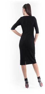 Stretch jurk met pailletten detail in zwart - EU 36 / UK 8