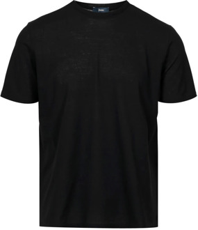Stretch Katoen Jersey T-shirt Herno , Black , Heren - 2Xl,Xl,L,M,S,3Xl