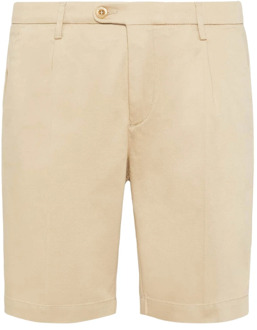 Stretch katoenen en Tencel Bermuda shorts Boggi Milano , Beige , Heren - Xl,L,M,S