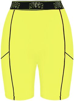 Stretch Logo Zwart/Neon Geel Dames Carbon Korte Broek 201 2 06 03 0180 Veelkleurig