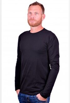 stretch longsleeve T-shirt olbia, O-hals, zwart XL